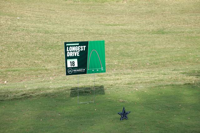 The Longest Drive sign on the eighteenth tee