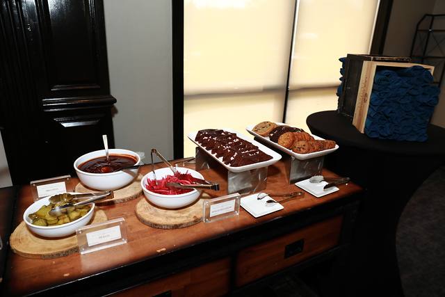 Sides and desserts on the buffet table